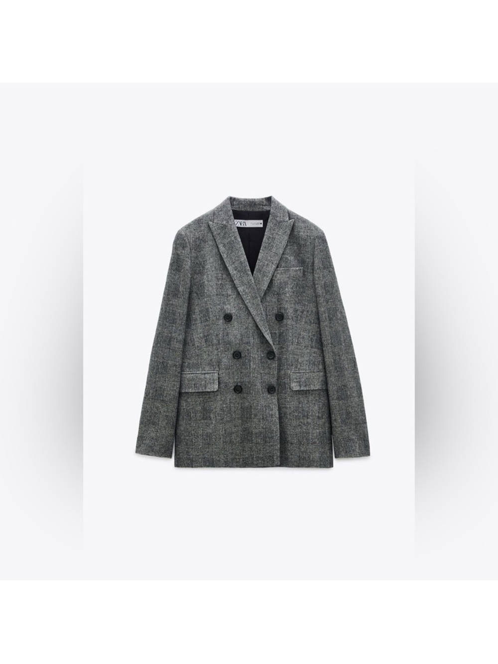 Zara Gray Double-Breasted Blazer